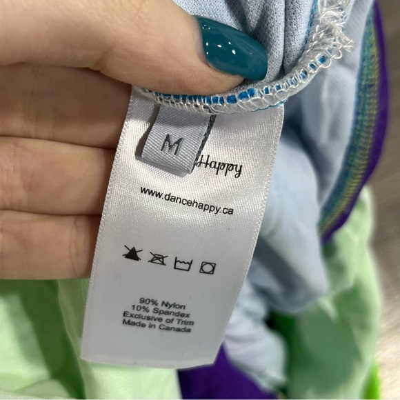 Custom Neon Blue & Green Leotard Dance Costume - Picture 4 of 4